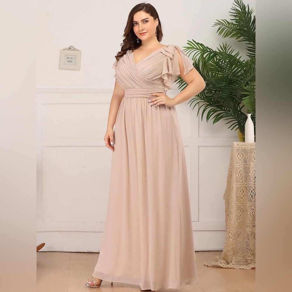 Ever Pretty Soft Beige Maxi Dress